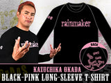 Kazuchika Okada wearing his new black and pink long sleeve t-shirt