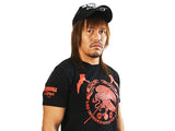 NJPW's Tetsuya Naito wearing LIJ x Aguila Black x Red T-shirt - Los Ingobernables de Japon
