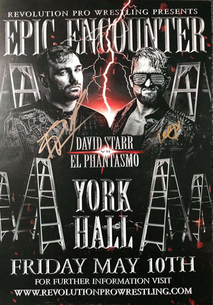 Signed El Phantasmo vs David Starr Ladder Match Epic Encounter 2019 poster