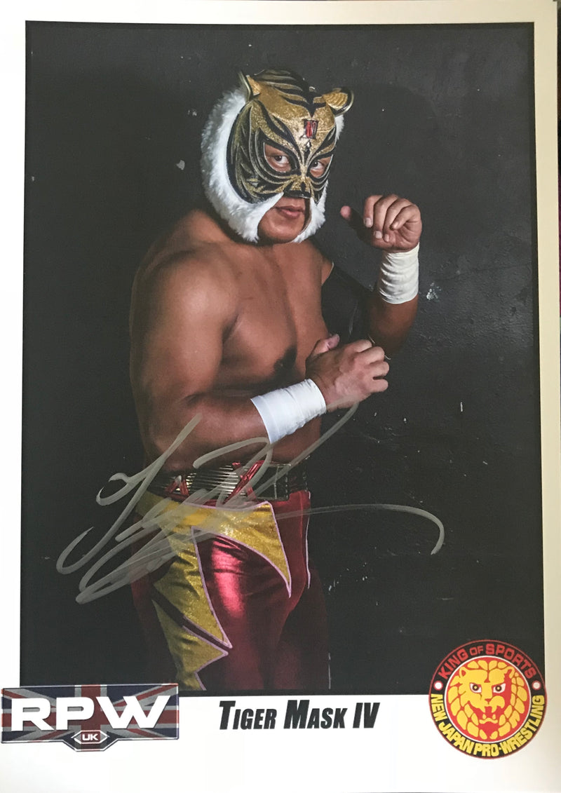 Signed Tiger Mask IV Black Background A4 Print | Shop RevPro
