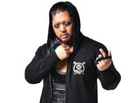 Current IWGP Tag Team Champion, the king of Darkness EVIL in The Official New Japan Pro Wrestling 2017 Los Ingobernables de Japon (LIJ) day of the dead hoodie.