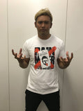 Former IWGP Heavyweight Champion and CHAOS member, The Rainmaker Kazuchika Okada in the latest NJPW New Japan Pro Wrestling White T-shirt.
